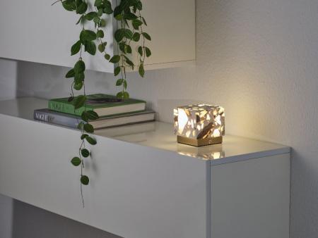 Osram Akku Tischleuchte Decor Gleam aus Terrazzo Stein dimmbar und mit veränerbarer Farbtemperatur (CCT) Beige