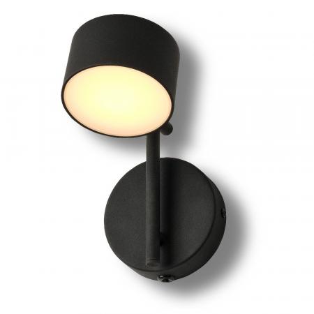 Osram Wandlampe Decor Kyoto aus Aluminium in Schwarz mit warmweißem Licht und beweglichem Kopf - dimmbar (TOUCH DIM)