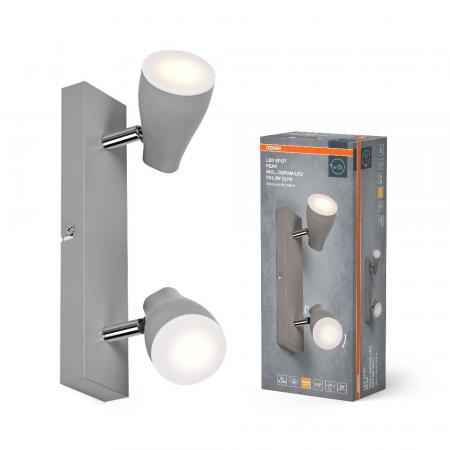 OSRAM LED Spot Pear 2er Wand- und Decken Strahler Grau