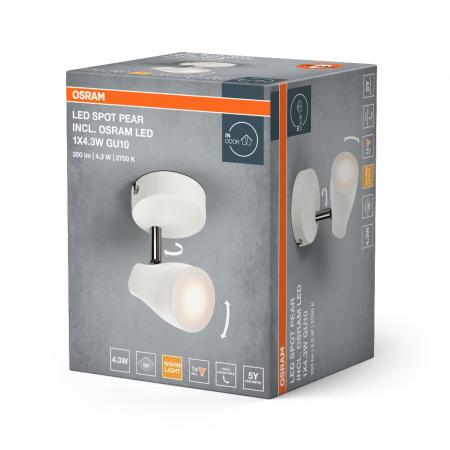 OSRAM LED Spot Pear 1er Wand- und Decken Strahler Weiß