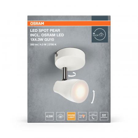 OSRAM LED Spot Pear 1er Wand- und Decken Strahler Weiß