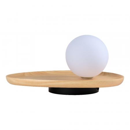 OSRAM Tischleuchte Decor Wood Nest aus Kautschukholz mit G9 Fassung hellbaraun - mit matter Glaskugel