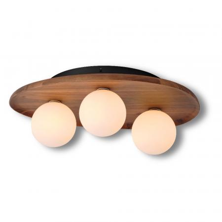 OSRAM Deckenleuchte Decor Acacia Nest aus Holz mit G9 Fassungen braun - mit matter Glaskugel