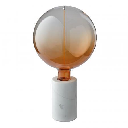 OSRAM Tischleuchte Decor Marble Base Table dimmbar mit E27 Fassung Weiß - Elegante Tischlampe aus Marmor mit Textilkabel – dimmbares Licht für jeden Raum