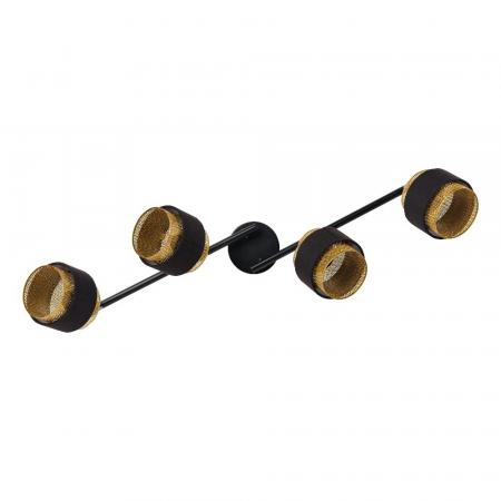 Osram 4-er Decor Hornet Deckenstrahler in Schwarz / Gold mit E14 Leuchtmittel für warmweißes Licht - 2 Arme und einzelne Köpfe schwenkbar