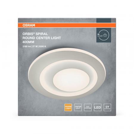 Osram LED-Deckenleuchte Orbis Spiral Round 400mm 27W weiß Warmweißes Licht