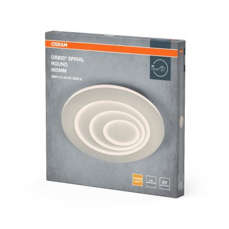 Osram LED-Deckenleuchte Orbis Spiral Loop Round 685mm 63W weiß Warmweißes Licht - direktes & indirektes Licht, sehr homogene Lichtverteilung