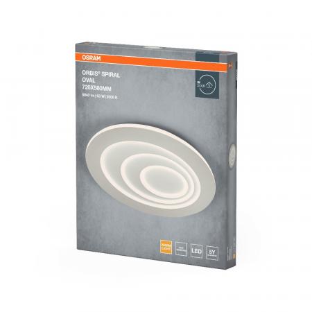 Osram LED-Deckenleuchte Orbis Spiral Oval 720mm 63W weiß Warmweißes Licht - direktes & indirektes Licht, sehr homogene Lichtverteilung