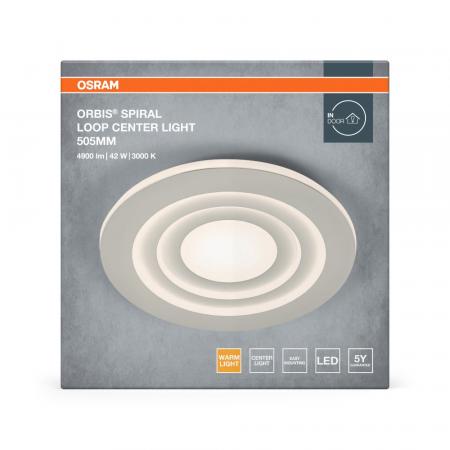 Osram LED-Deckenleuchte Orbis Spiral Loop Round 505mm 42W weiß Warmweißes Licht - direktes & indirektes Licht, sehr homogene Lichtverteilung