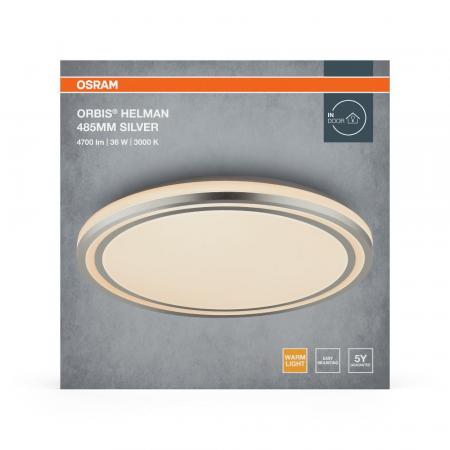 OSRAM Orbis Helman Deckenleuchte 36W 485MM Silber warmweißes Licht