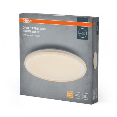 OSRAM Orbis Pederson Deckenleuchte 24W 550MM Weiß mit warmweißem Licht