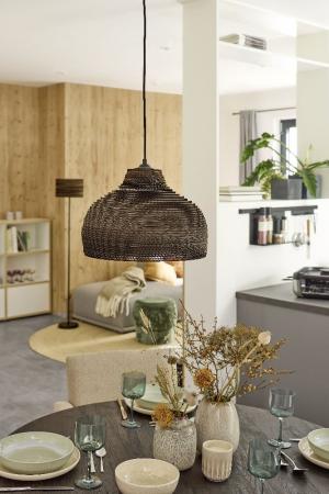 OSRAM Pendelleuchte HAT braun, Ø 36 cm, aus Wellpappe