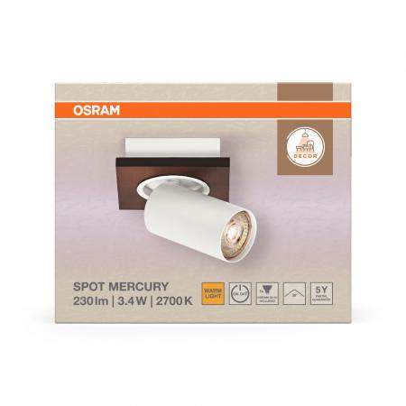 Osram Nachhaltiger 1er LED Decor Spot Mercury Wand- und Decken Strahler Weiß mit hoher Farbwiedergabe