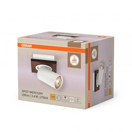 Osram Nachhaltiger 1er LED Decor Spot Mercury Wand- und Decken Strahler Weiß mit hoher Farbwiedergabe