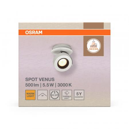 OSRAM LED Decor Spot Venus 1er Wand- und Decken Strahler Weiß schwenkbar