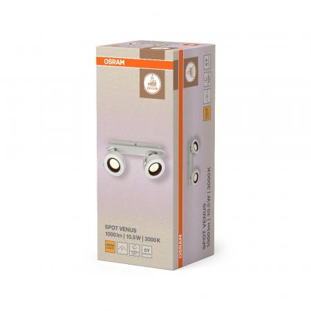 OSRAM LED Decor Spot Venus 2er Wand- und Decken Strahler Weiß schwenkbar