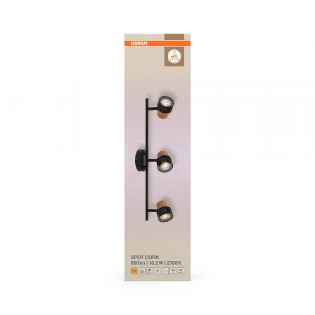 OSRAM Nachhaltiger LED Deckenstrahler Cork 3er Strahler Schwarz