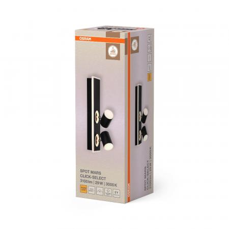 OSRAM 2er LED Strahler Decor Spot Mars Schwarz mit Click Select - Lichtquelle über den Wandschalter auswählbar