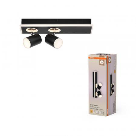 OSRAM 2er LED Strahler Decor Spot Mars Schwarz mit Click Select - Lichtquelle über den Wandschalter auswählbar