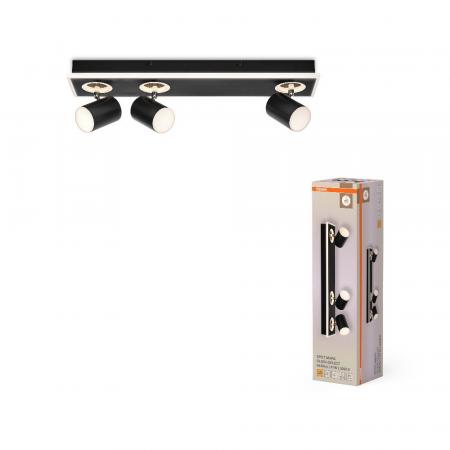 OSRAM 3er LED Strahler Decor Spot Mars Schwarz mit Click Select - mit flexiblen Strahlern, Lichtquelle über den Wandschalter auswählbar
