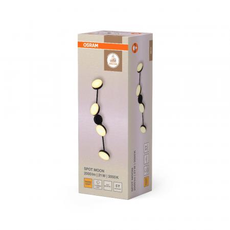 OSRAM Decor 4er Spot Moon Cross Schwenkbarer Deckenstrahler in Schwarz - warmweißes Licht, funktionales und minimalistisches Design, einfache Montage