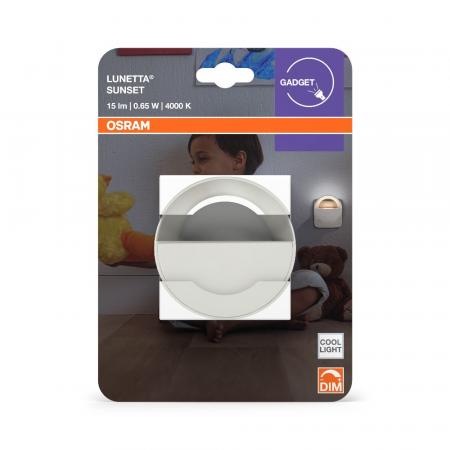 OSRAM LUNETTA LED Nachtlicht weiß - Steckdosen-Nachtlicht mit Touch-Dimmer, Dämmerungssensor und Tag-Nacht-Automatik, für Flur und Kinderzimmer