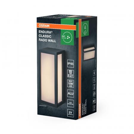 OSRAM Wandleuchte Endura Classic IP65 Rado Wall mit mattiertem Diffusor und E27-Fassung