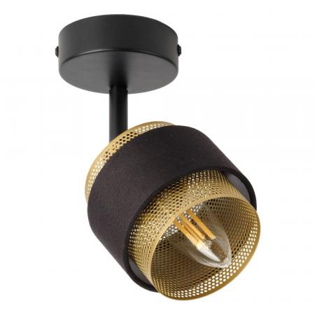 Osram 1-er Decor Hornet schwenkbarer Decken-/Wandspot in Schwarz / Gold mit E14 Leuchtmittel für warmweißes Licht