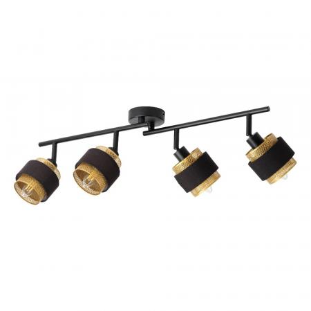 Osram 4-er Decor Hornet Deckenstrahler in Schwarz / Gold mit E14 Leuchtmittel für warmweißes Licht - 2 Arme und einzelne Köpfe schwenkbar