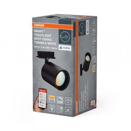 Osram SMART+ Matter 1-Phasen Schienen Leuchtkopf Tracklight Spot Osaka Schwarz