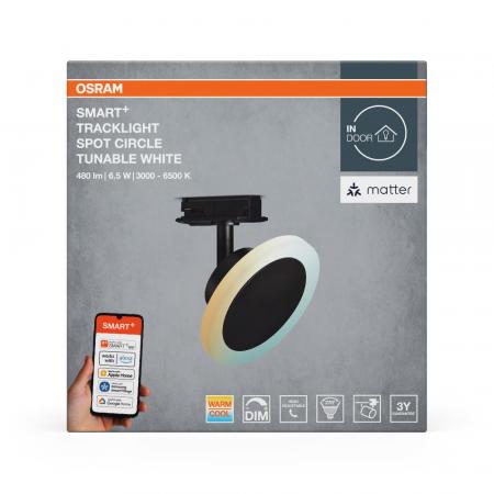 Ledvance SMSMART+ Matter 1-Phasen Schienen Leuchtkopf Tracklight Spot Circle Schwarz