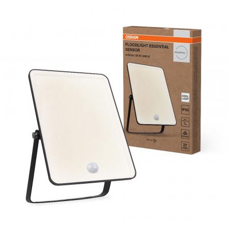 Osram LED Fluter Floodlight Essential Sensor 50W 4000K neutralweißes Licht IP65 schwarz - leistungsstark