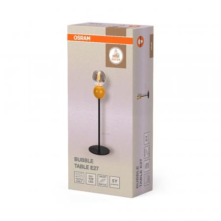 OSRAM Tischleuchte Decor Bubble in Gelb aus Metall mit E27 Fassung