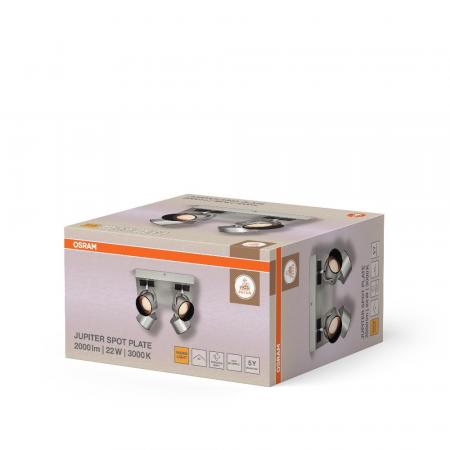 OSRAM 4er LED Deckenstrahler Decor Spot Jupiter Plate Silber