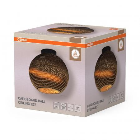 OSRAM Deckenleuchte BALL, braun, Ø 26 cm, aus Wellpappe