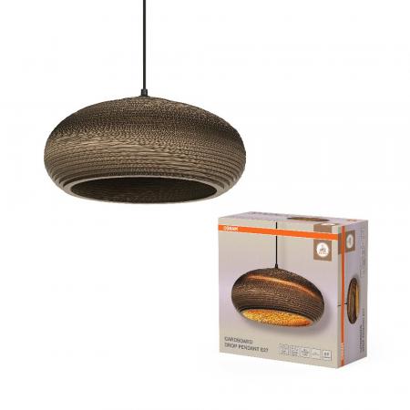 OSRAM Hängeleuchte DROP, braun, Ø 40 cm, aus Wellpappe