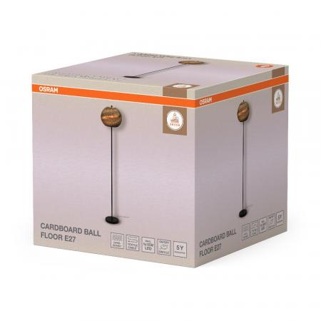 160 cm OSRAM Stehleuchte BALL, braun, aus Wellpappe