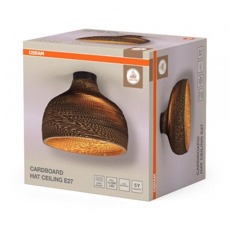 OSRAM Deckenleuchte HAT braun, Ø 36 cm, aus Wellpappe
