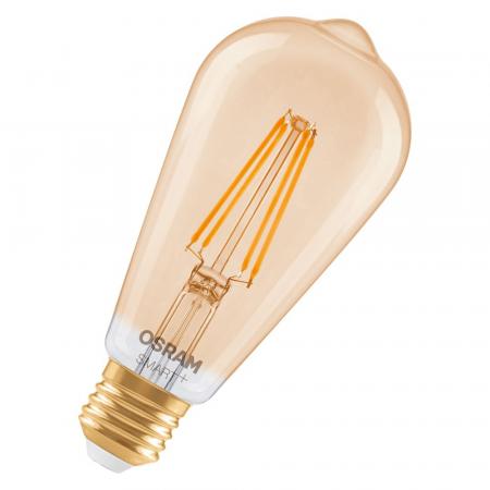 Osram E27 SMART+ MATTER EDISON Kolben Lampe Gold mit extra warmweißem Licht 6W wie 53W dimmbar