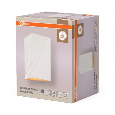 Osram Gips Wandleuchte Decor Origami Swan in Weiß mit mit G9-Fassung