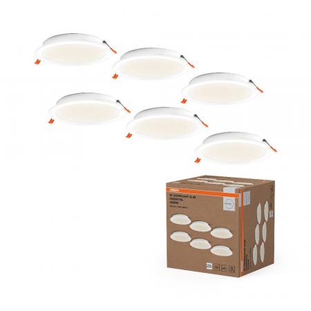6er Set Osram Essential Downlight 18W 220mm 1650lm 4000K Weiß LED-Einbauleuchten - Einbaudurchmesser 200 mm