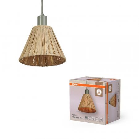 OSRAM 1-flammige Pendelleuchte Decor Raffia Green mit E27 Fassung