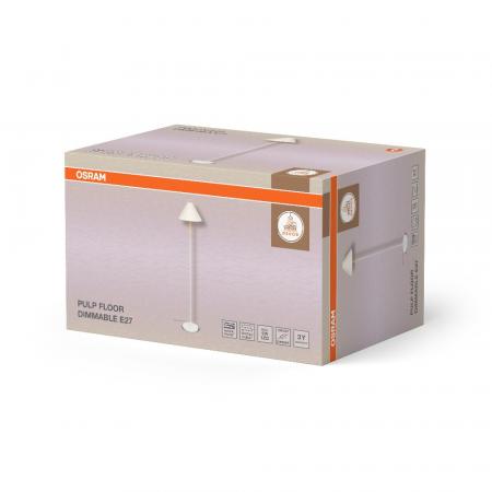 OSRAM Stehleuchte Decor Pulp weiß dimmbar aus Metall und Pappmaschee mit E27 Fassung