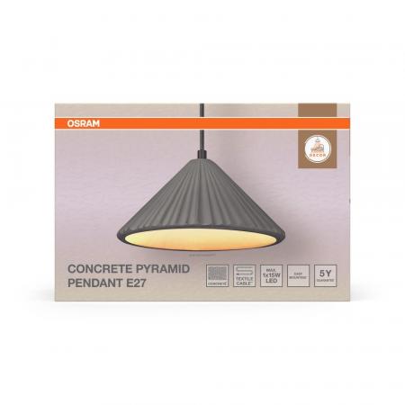 OSRAM Beton Hängelampe CONCRETE Pyramid grau Ø 25 cm  E27