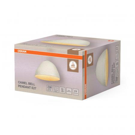 OSRAM Pendelleuchte Camel Bell 1-flammig weiß aus Metall und Pappmaschee E27