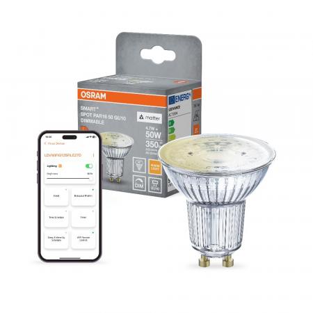 OSRAM SMART+ MATTER Spot Dimmable PAR16 GU10 4,7W 2700K 45° Smart LED Lampe