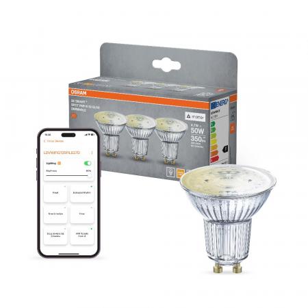 OSRAM SMART+ MATTER Spot Dimmable PAR16 GU10 4,7W 2700K 45° Triple Pack LED
