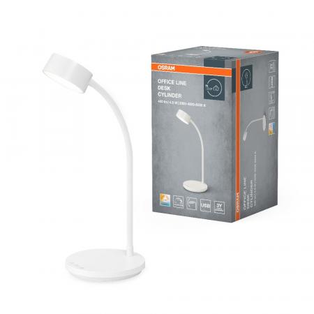 OSRAM LED Tischleuchte Office Line Desk Cylinder 4.8W CCT Tunable White  Dimmbar weiß