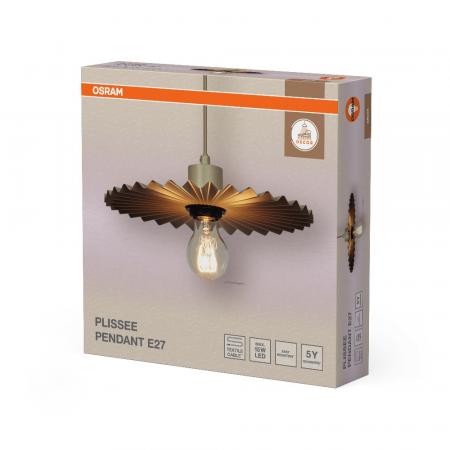 OSRAM Pendelleuchte  Decor Plissee Beige aus Stahl mit E27 Fassung - Textilkabel