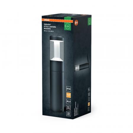 50cm Osram ENDURA STYLE Lantern Wegeleuchte 12W Modern Dunkelgrau - Pollerleuchte mit blendarmem Licht aus Aluminium, IP54